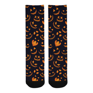 Halloween pattern Pumpkin background Crew Socks