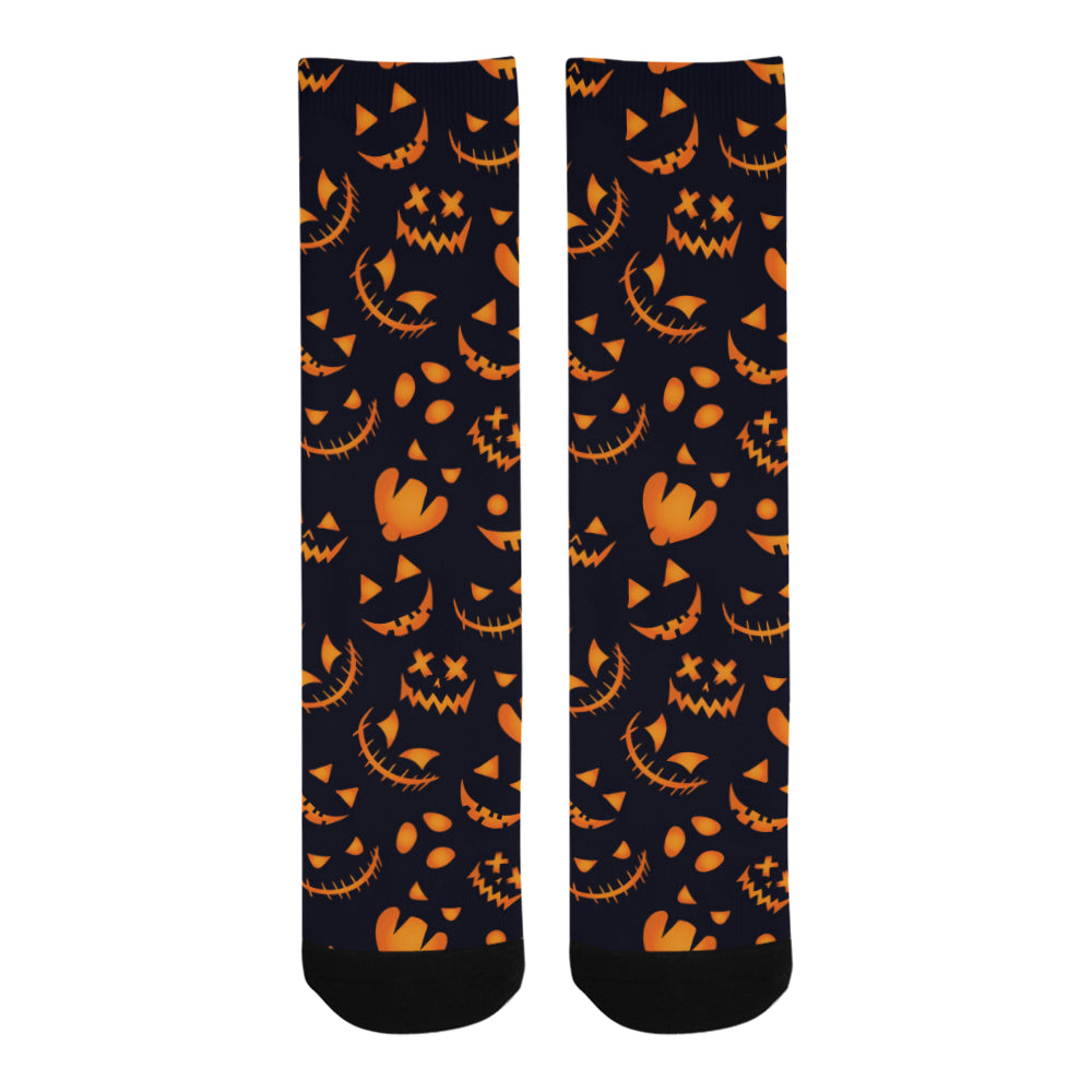 Halloween pattern Pumpkin background Crew Socks