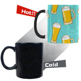 Beer pattern green background Morphing Mug Heat Changing Mug
