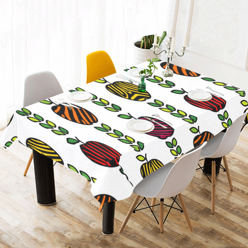 colorful apples leave zebra stripe Tablecloth
