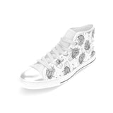 Hand drawn french fries pattern Women's High Top Canvas Shoes White