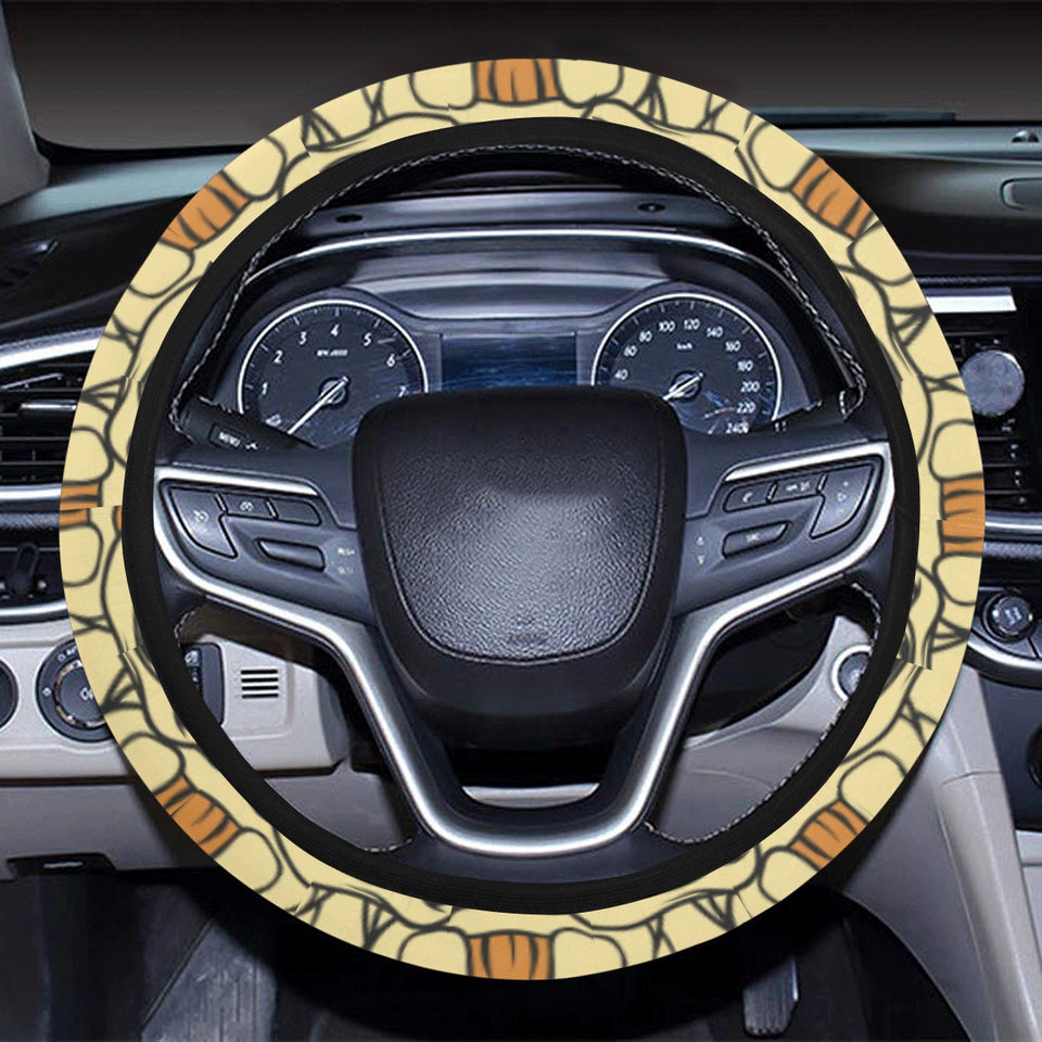 English Bulldog Pattern Print Design 02 Car Steering Wheel Cover