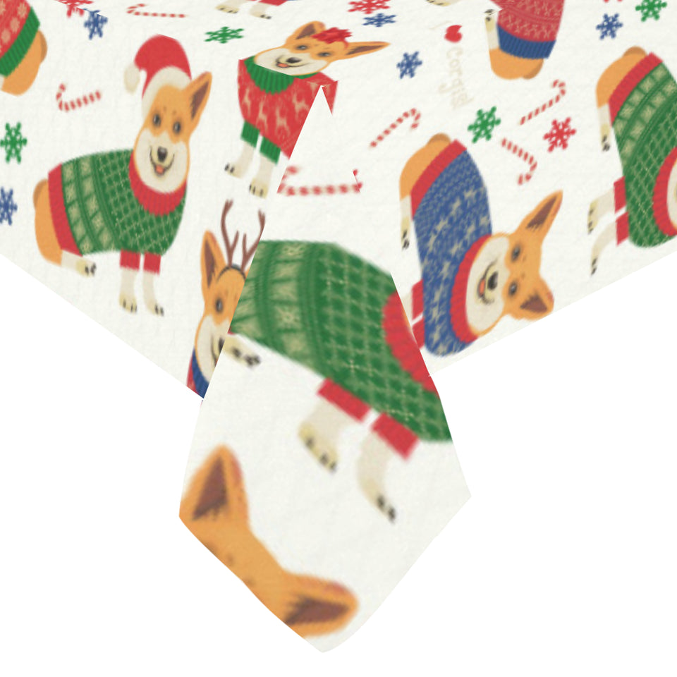 Corgi Christmas Pattern Tablecloth