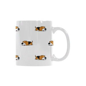 Cute beagle dog sleeping pattern Classical White Mug (Fulfilled In US)