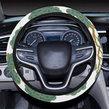 Bonsai red sun japanese pattern Car Steering Wheel Cover