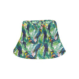 Colorful parrot exotic flower leaves Unisex Bucket Hat