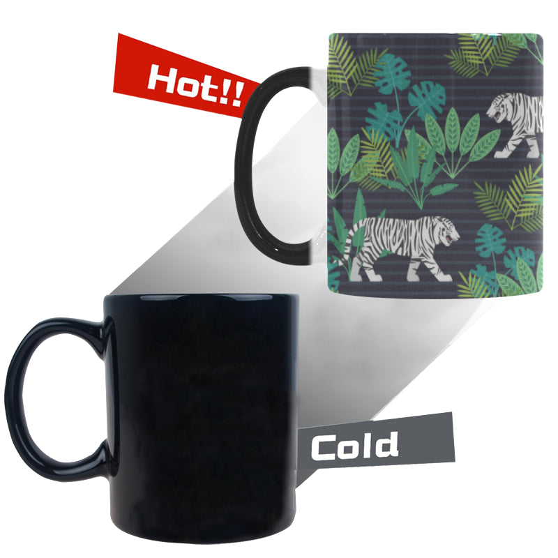 white bengal tigers tropical plant Morphing Mug Heat Changing Mug