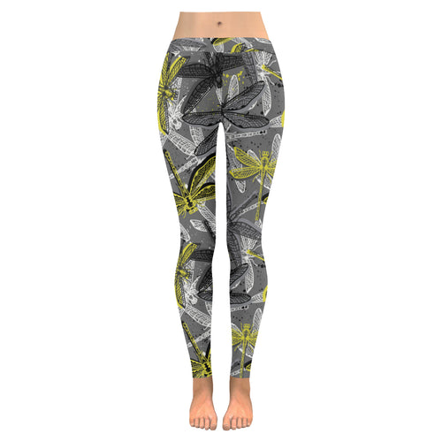 Hand drawn dragonfly pattern Women's Legging Fulfilled In US