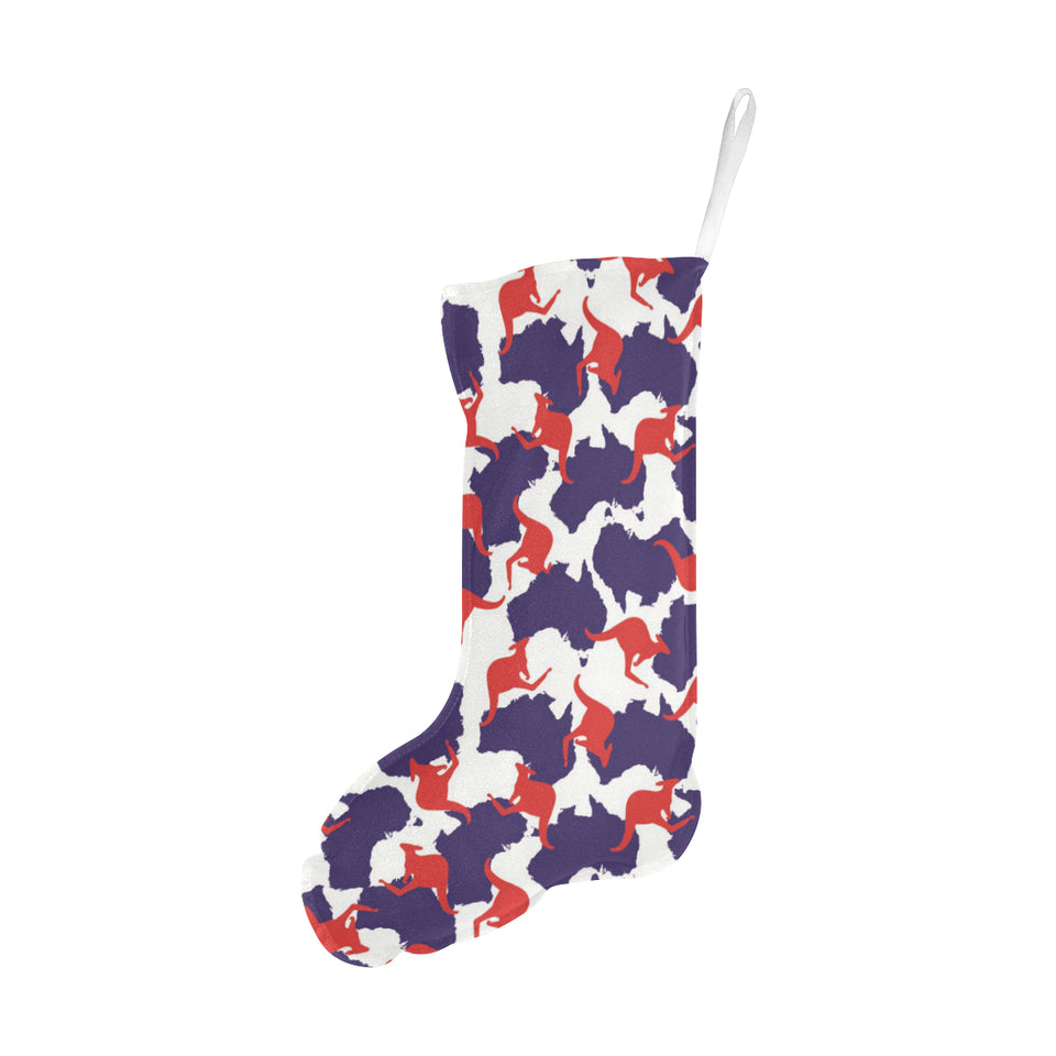 Kangaroo Australian pattern Christmas Stocking