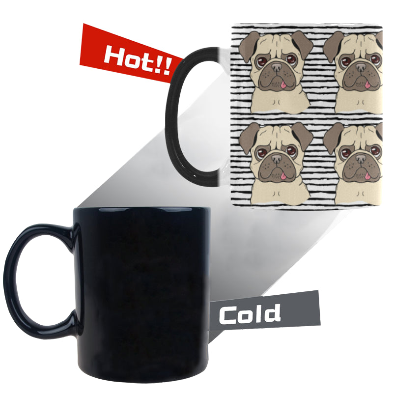 Happy pug pattern Morphing Mug Heat Changing Mug