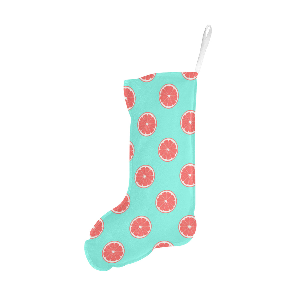 Grapefruit green background Christmas Stocking