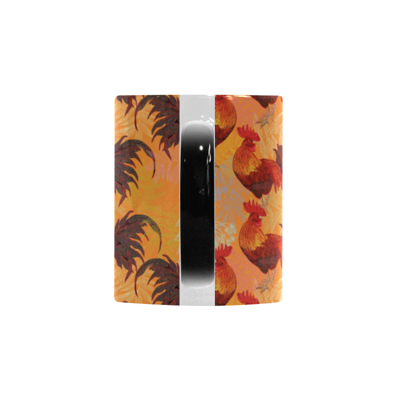 red rooster chicken cock pattern Morphing Mug Heat Changing Mug