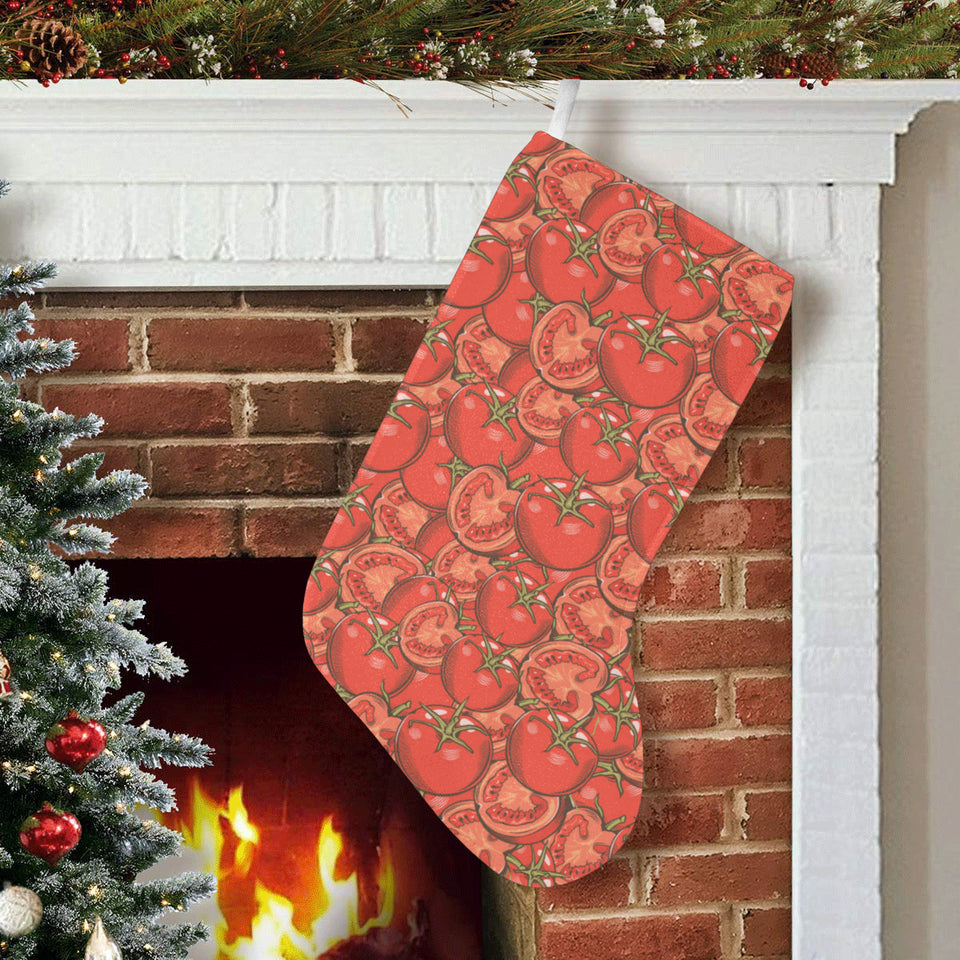 Red Tomato Pattern Christmas Stocking