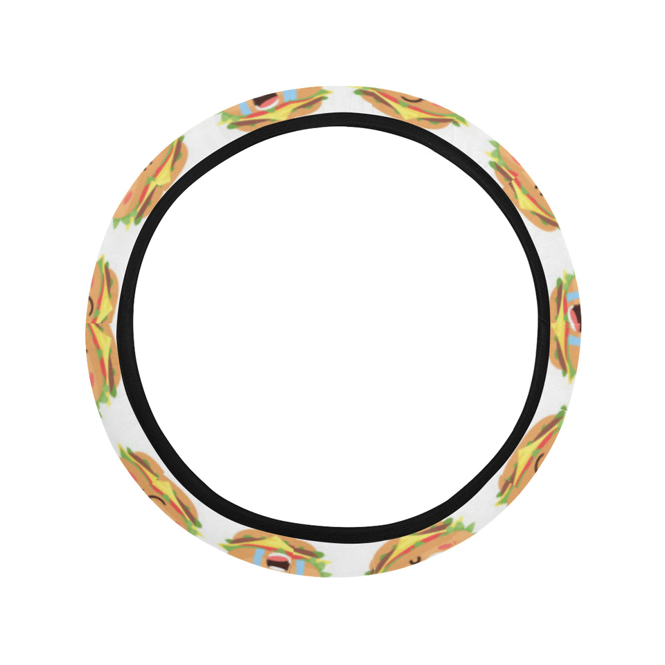 Hamburger Pattern Print Design 04 Car Steering Wheel Cover