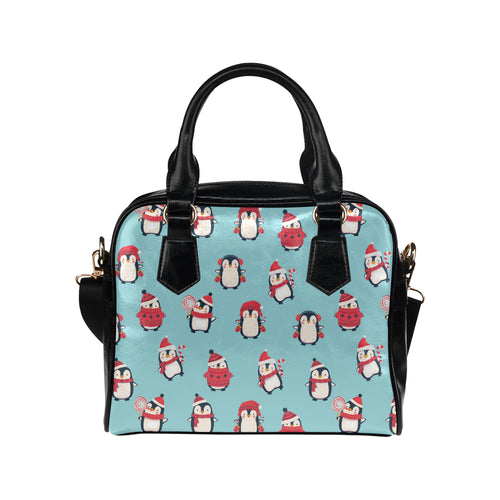 Cute penguin christmas  design pattern Shoulder Handbag