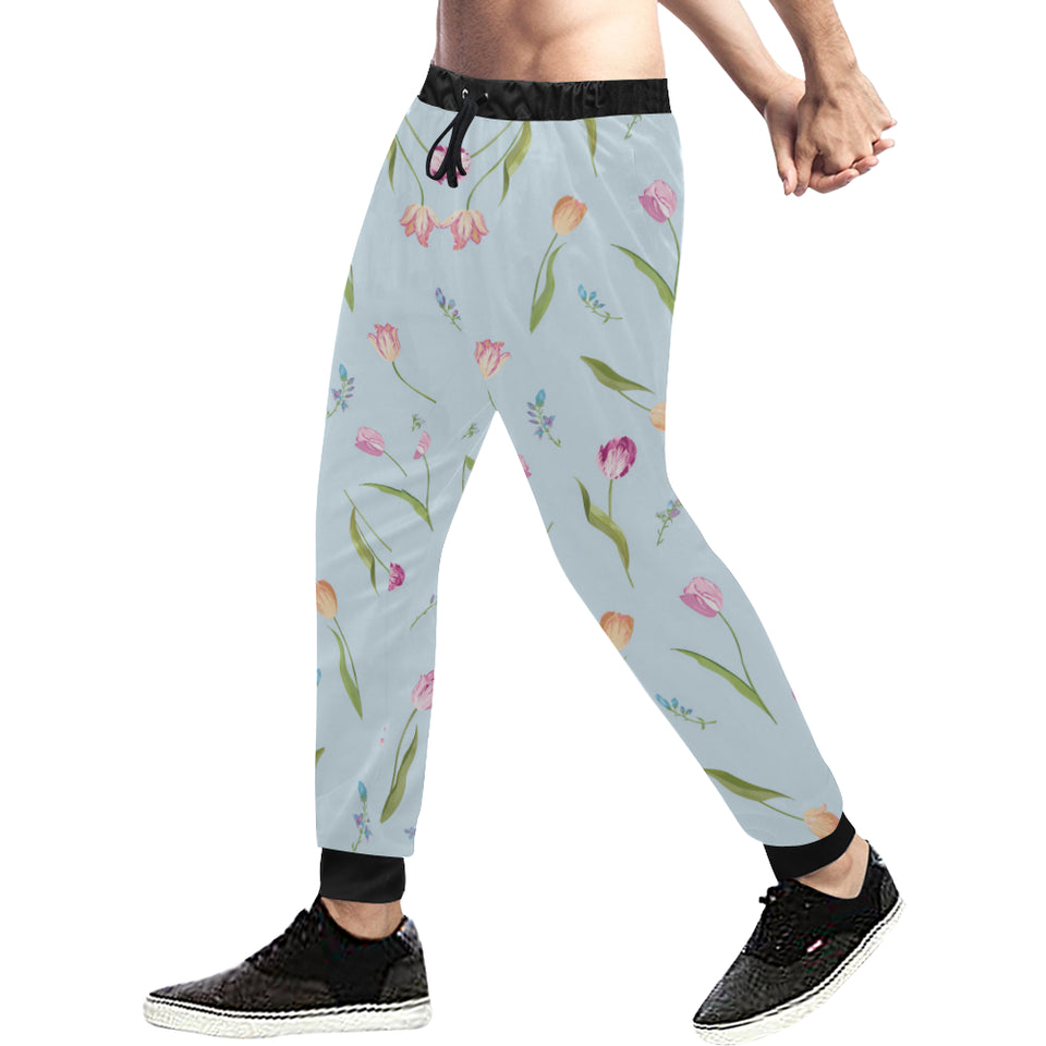 Watercolor Tulips pattern Unisex Casual Sweatpants