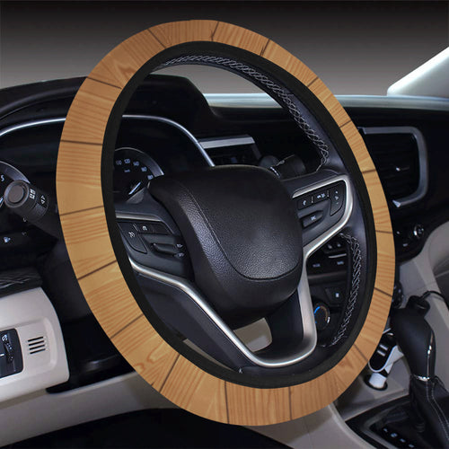 Wood Printed Pattern Print Design 05 Car Steering Wheel Cover