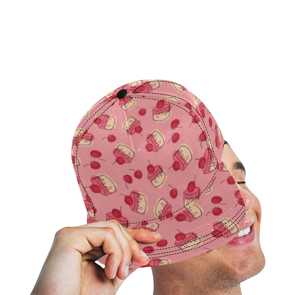 Cake cherry pattern All Over Print Snapback Cap