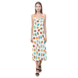 Colorful american football ball pattern V-Neck Open Fork Long Dress