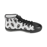 Ninja pattern plaid background Women's High Top Canvas Shoes Black