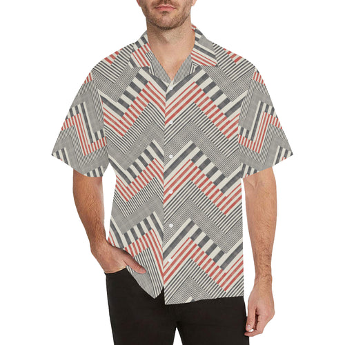 zigzag chevron striped pattern Men's All Over Print Hawaiian Shirt