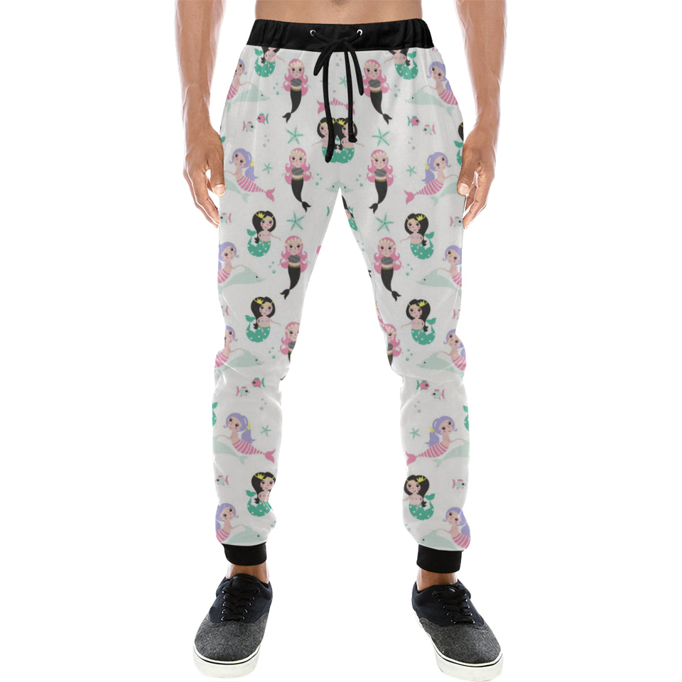 cute mermaid dolphin fish starfish pattern Unisex Casual Sweatpants