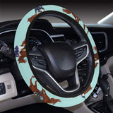 Horses running horses rider pattern Car Steering Wheel Cover