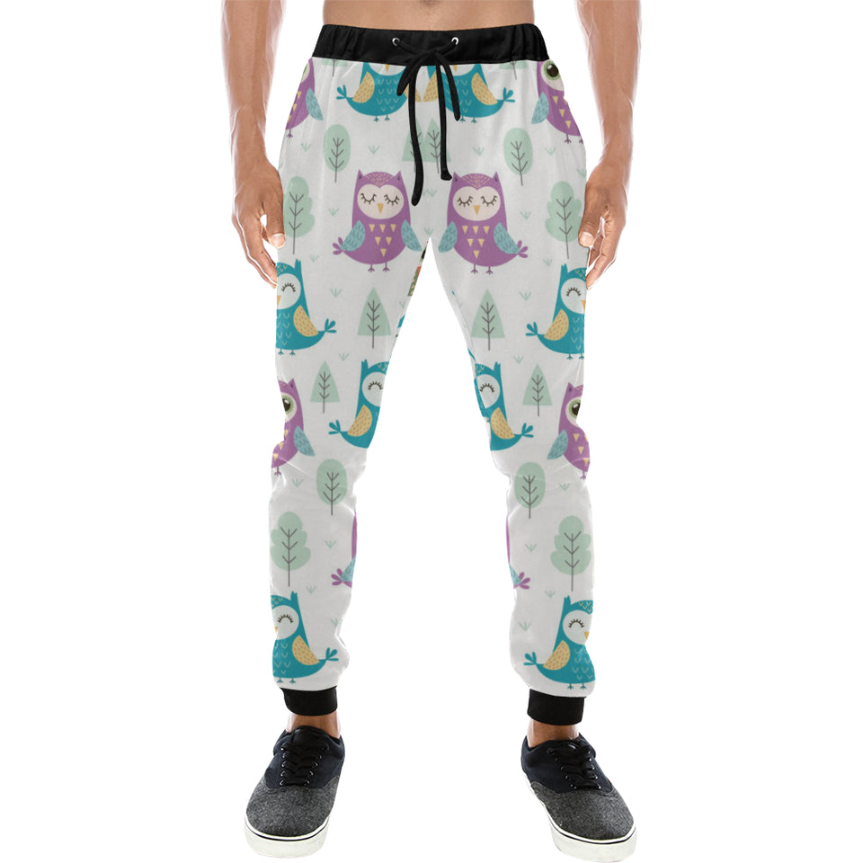 Cute owl pattern Unisex Casual Sweatpants
