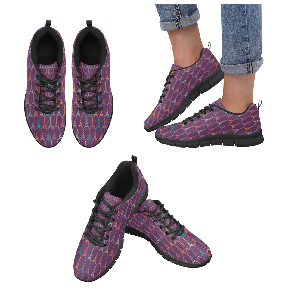 Eiffel Tower Pattern Print Design 05 Women's Sneaker Shoes