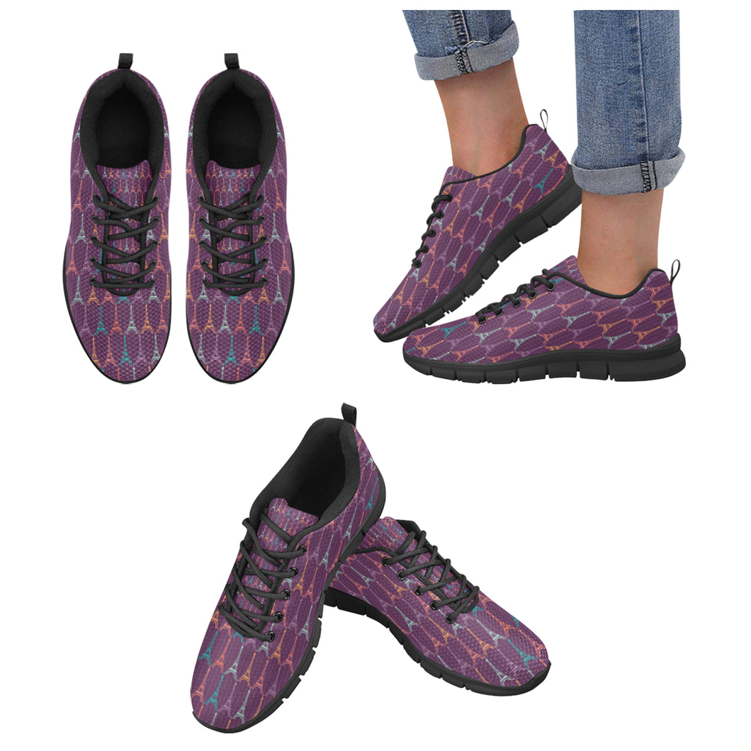 Eiffel Tower Pattern Print Design 05 Women's Sneaker Shoes