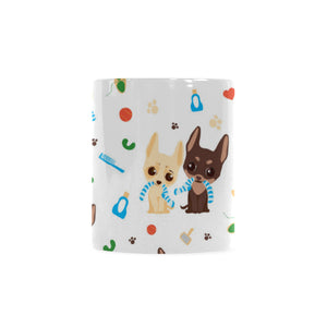 Cute Chihuahua dog pattern Classical White Mug (Fulfilled In US)