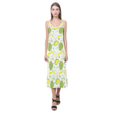 Durian pattern background V-Neck Open Fork Long Dress