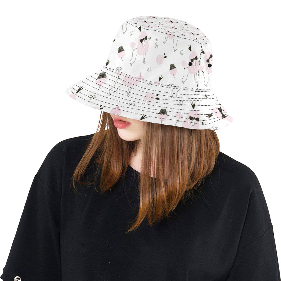 Poodle dog rose cake pattern Unisex Bucket Hat