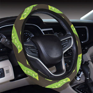Green Peas Pattern Print Design 05 Car Steering Wheel Cover