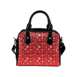 Snowflake pattern red background Shoulder Handbag