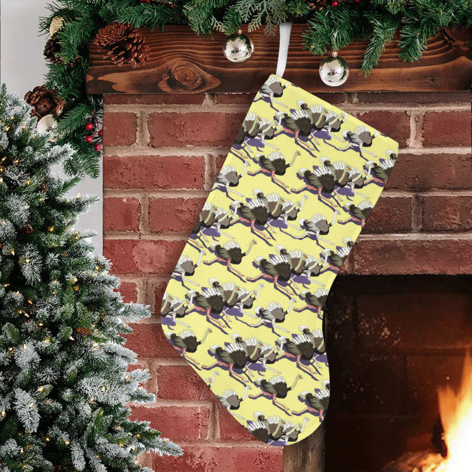 Ostrich Pattern Print Design 04 Christmas Stocking