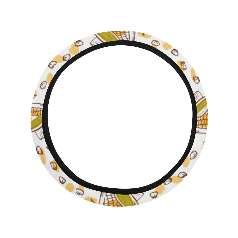 Corn Pattern Print Design 02 Car Steering Wheel Cover