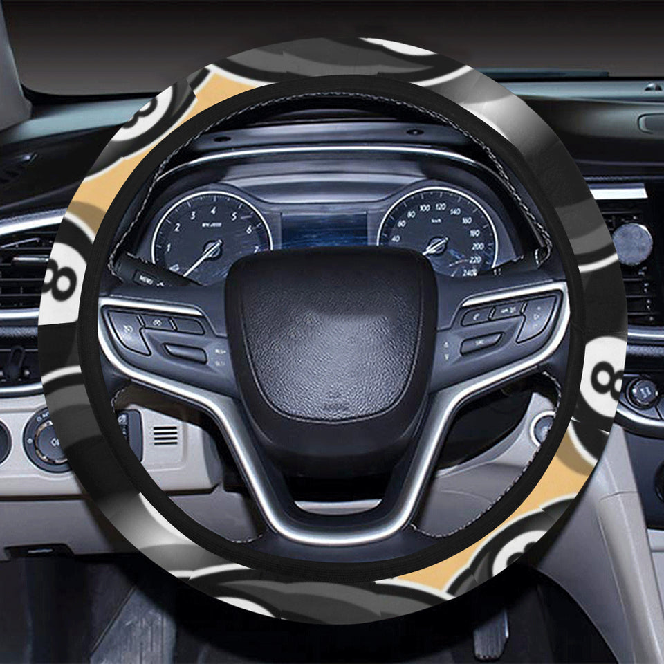 Billiard Ball Pattern Print Design 04 Car Steering Wheel Cover