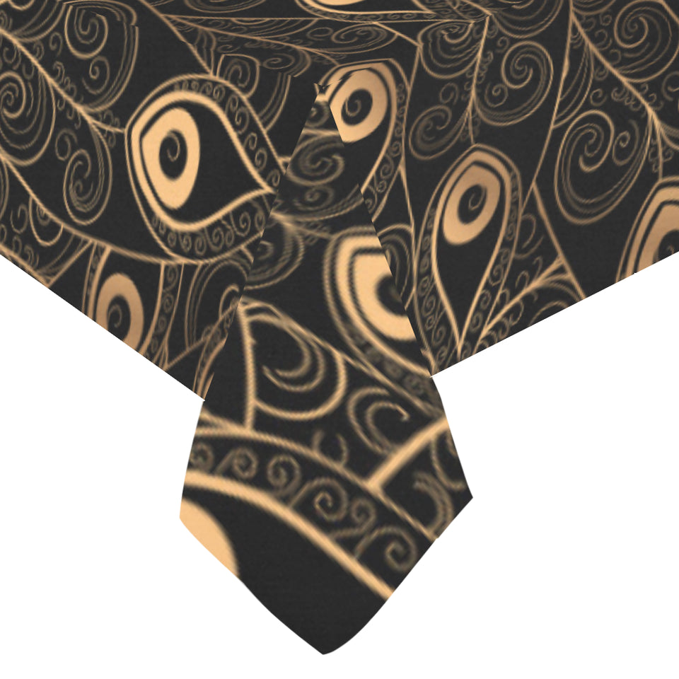 Gold peacock feather pattern Tablecloth