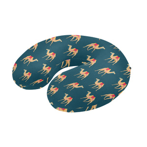 Camel pattern blue blackground U-Shaped Travel Neck Pillow