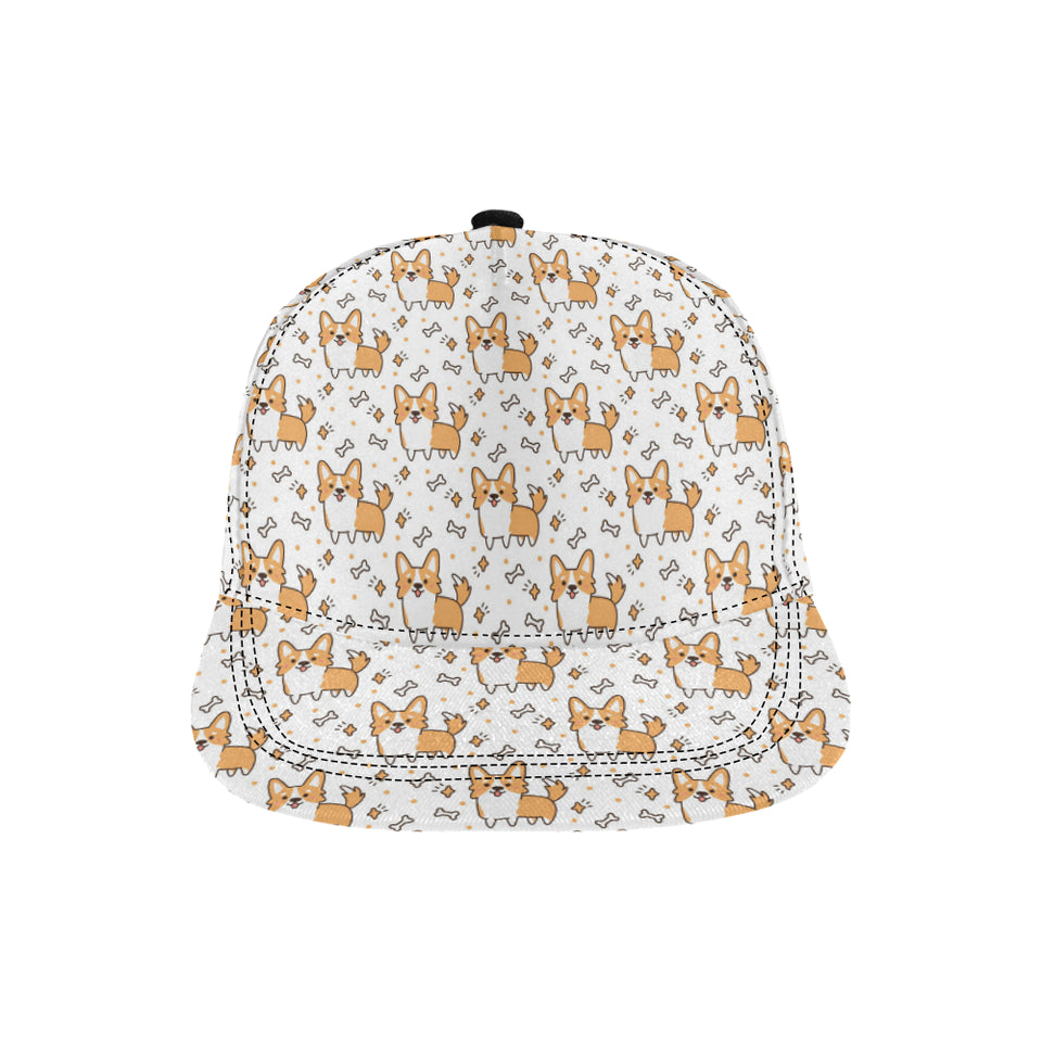 Cute corgi heart star bone pattern All Over Print Snapback Cap