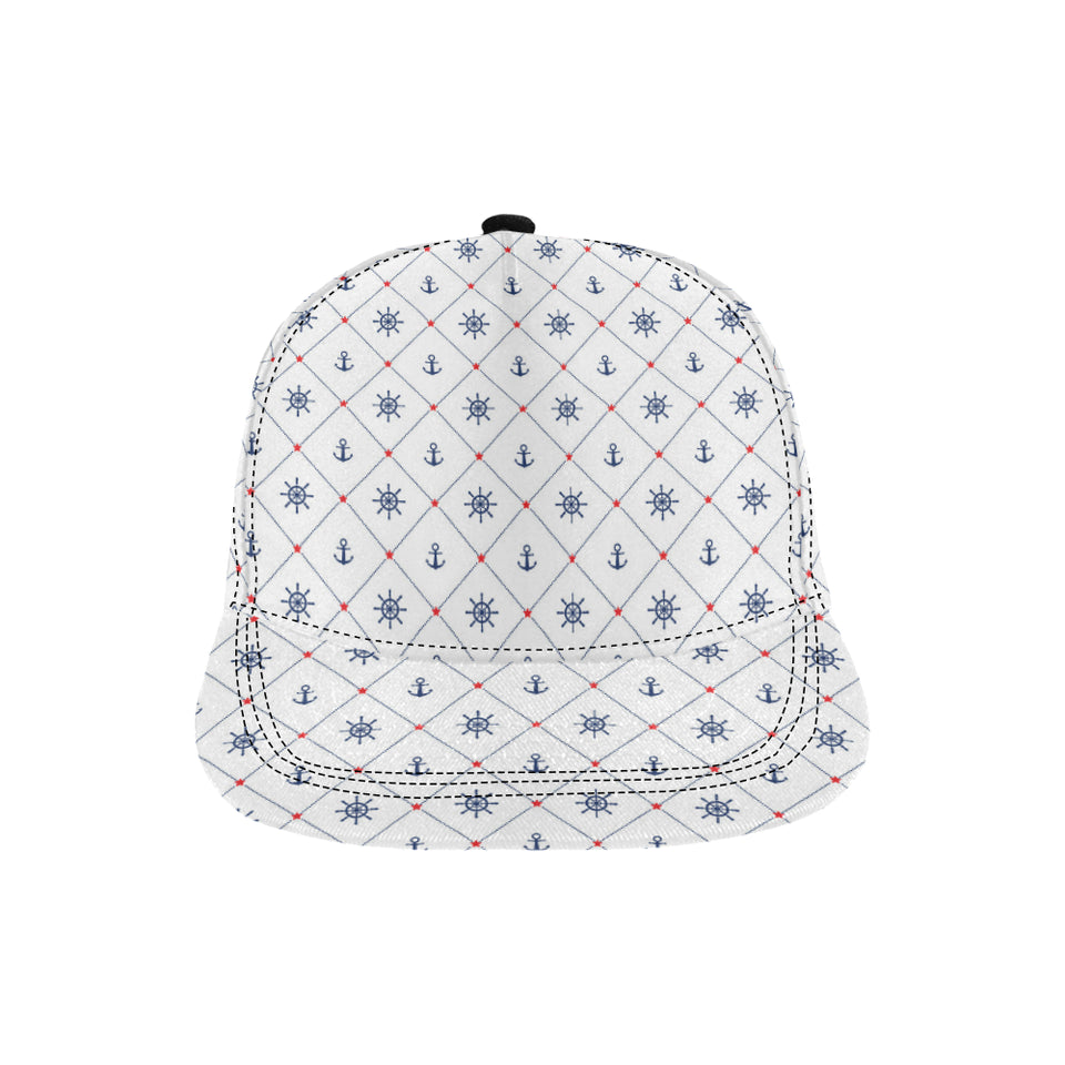Anchor rudder nautical design pattern All Over Print Snapback Cap