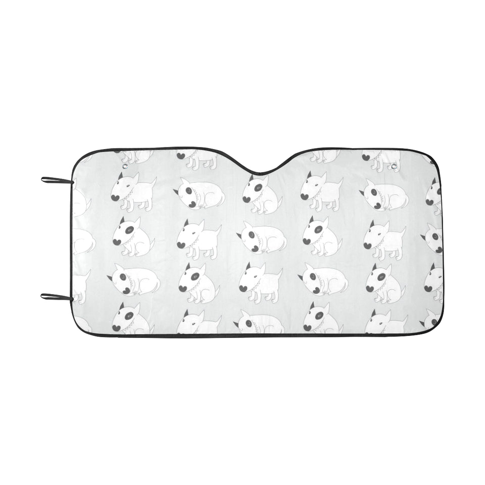 Bull Terrier Pattern Print Design 01 Car Sun Shade