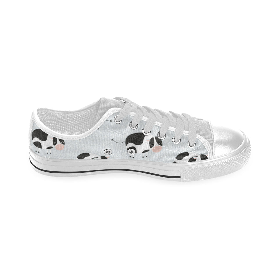 Cute cows pattern Men's Low Top Canvas Shoes White