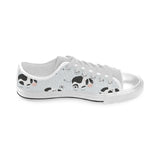 Cute cows pattern Men's Low Top Canvas Shoes White