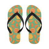 orange fruit pattern green background Unisex Flip Flops