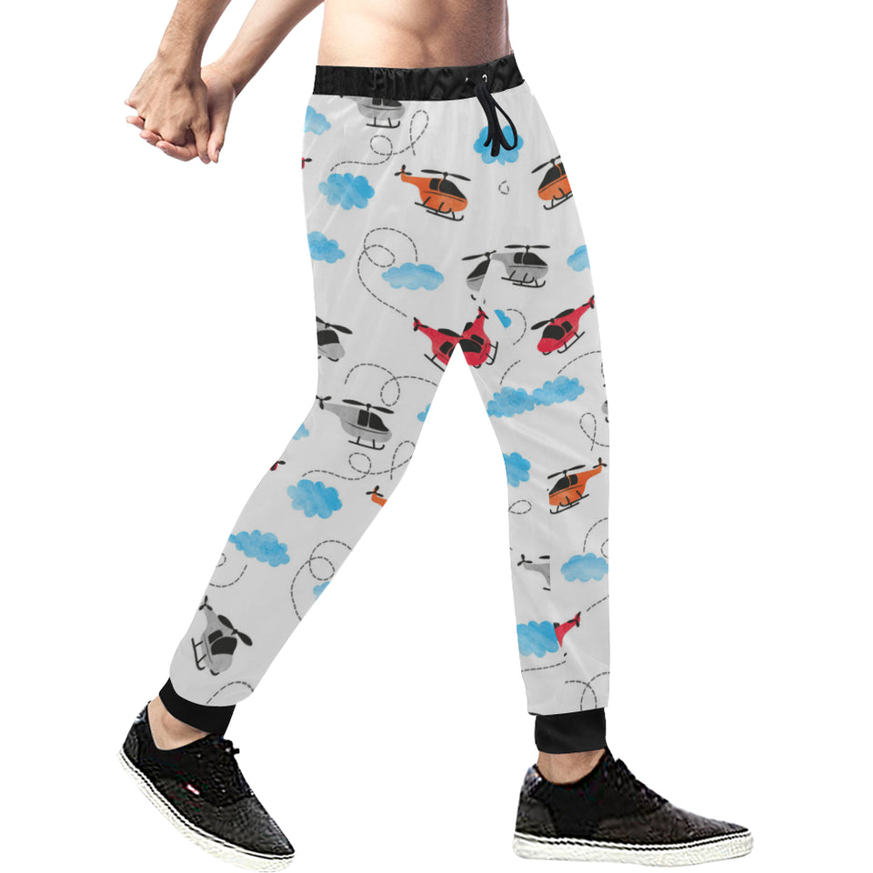 Watercolor helicopter cloud pattern Unisex Casual Sweatpants