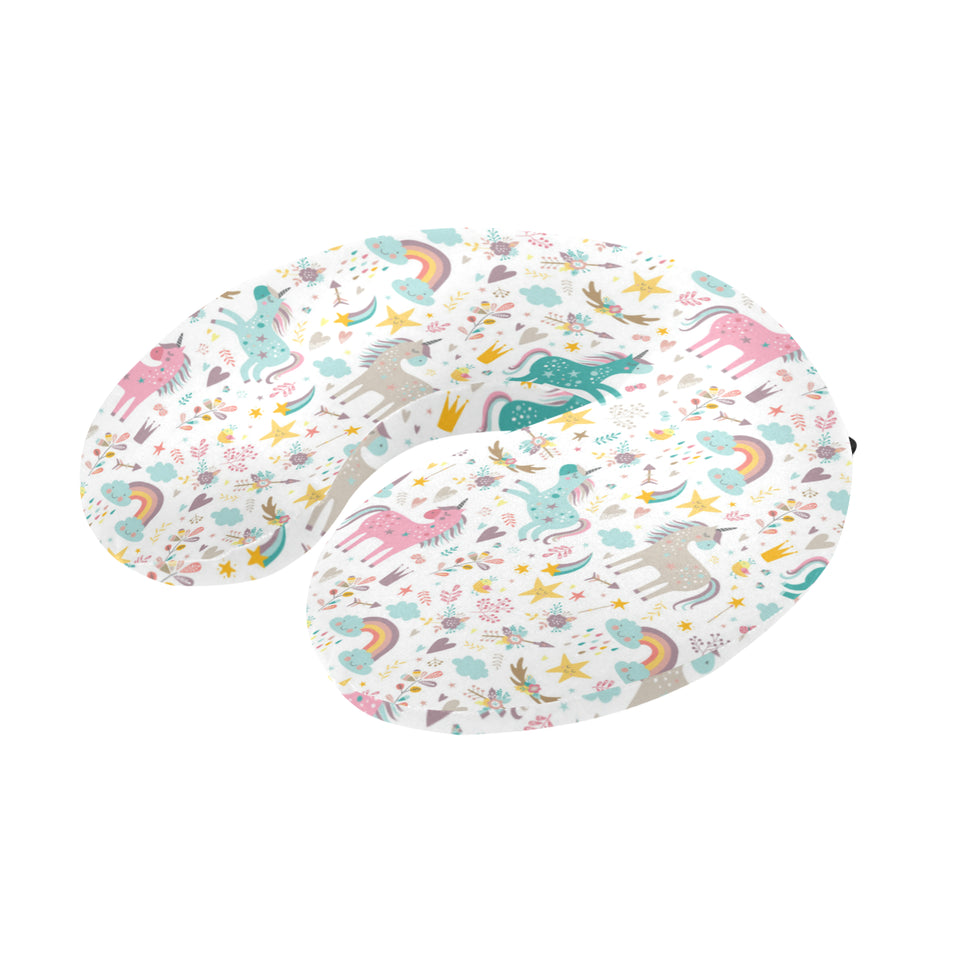 Colorful unicorn pattern U-Shaped Travel Neck Pillow