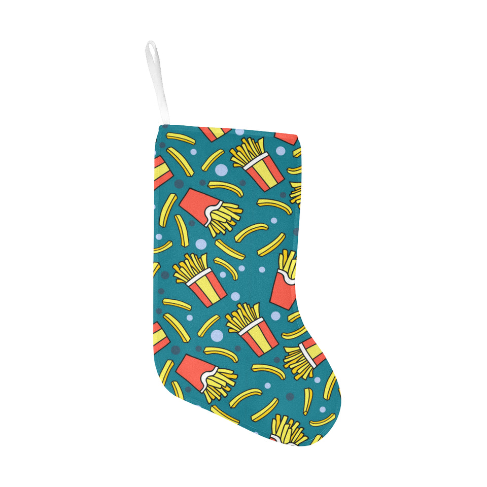 French fries red paper box pattern Christmas Stocking