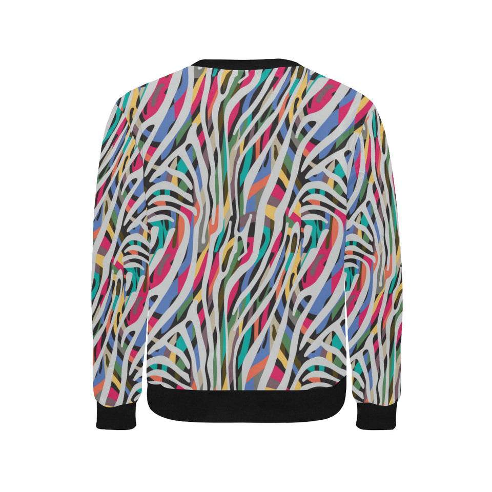 Colorful zebra skin pattern Men's Crew Neck Sweatshirt